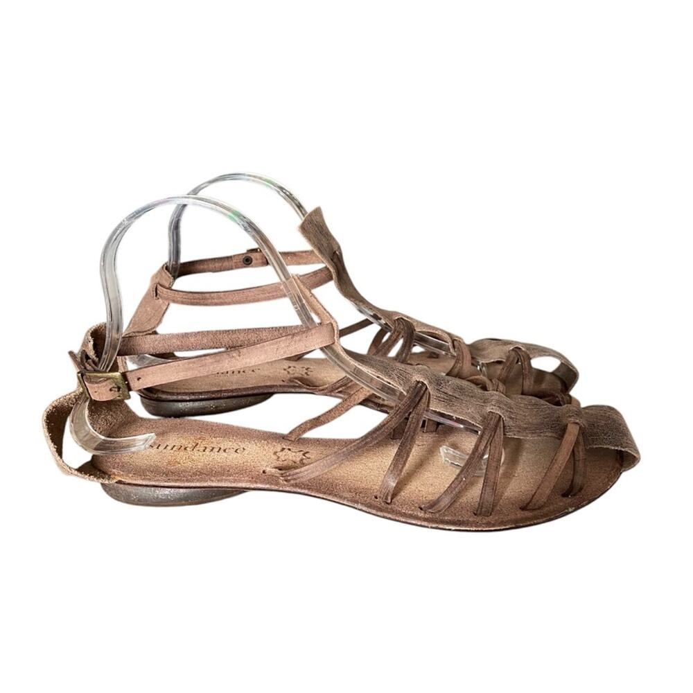 Sundance Catalog NWTS Brown Leather Fisherman Strappy Flat Sandals size 40 10